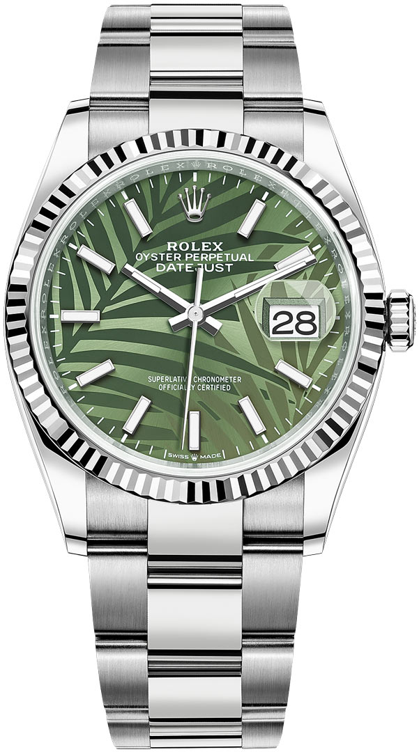 Datejust 36mm Stainless Steel 126234 Olive Green Palm Oyster