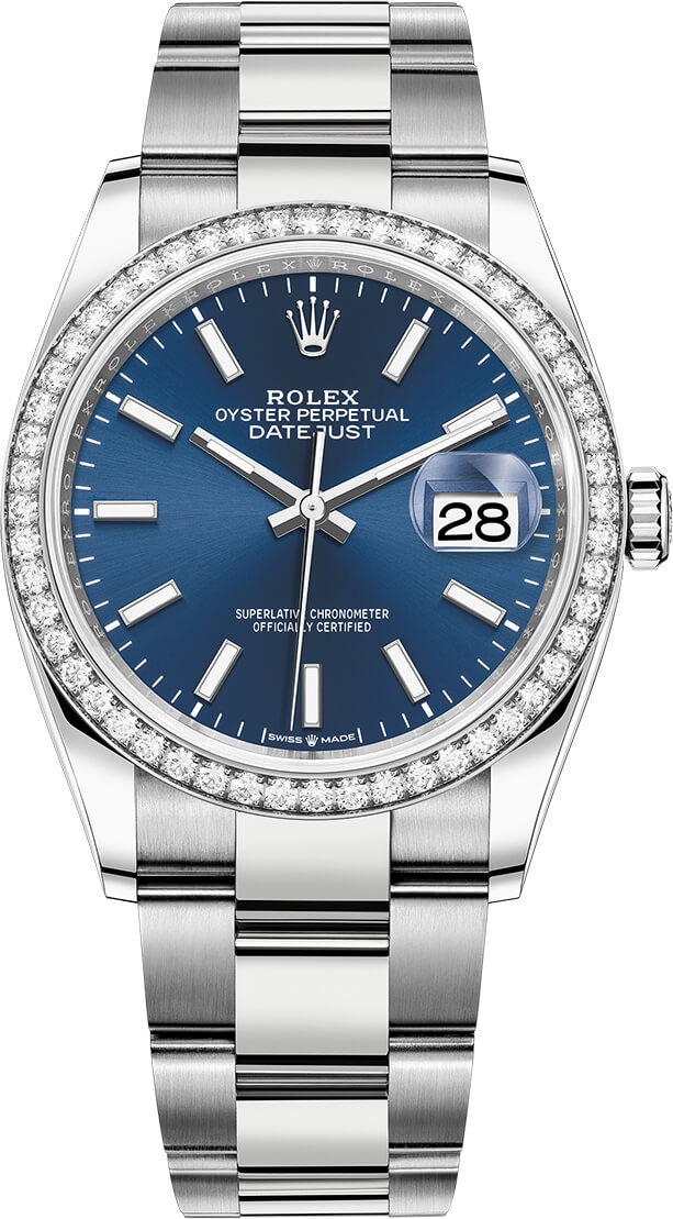 Datejust 36mm Stainless Steel 126284RBR Blue Index Oyster