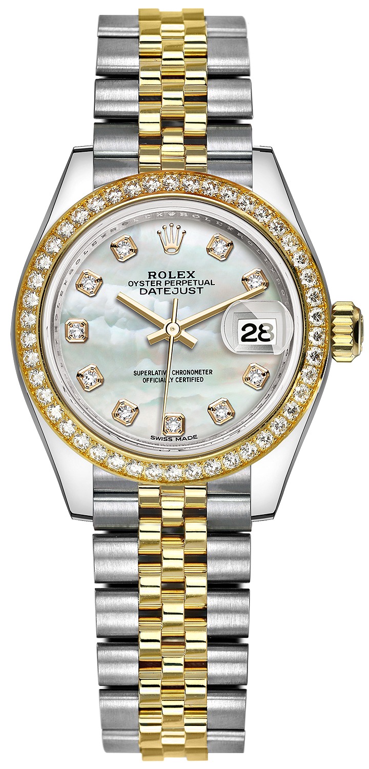 Lady Datejust 28mm Stainless Steel and Yellow Gold 279383RBR MOP Diamond Jubilee
