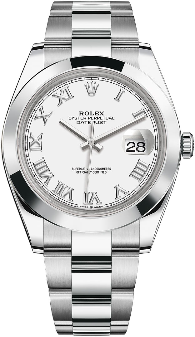 Datejust 41mm Stainless Steel 126300 White Roman Oyster