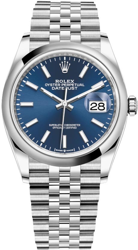 Datejust 36mm Stainless Steel 126200 Blue Index Jubilee