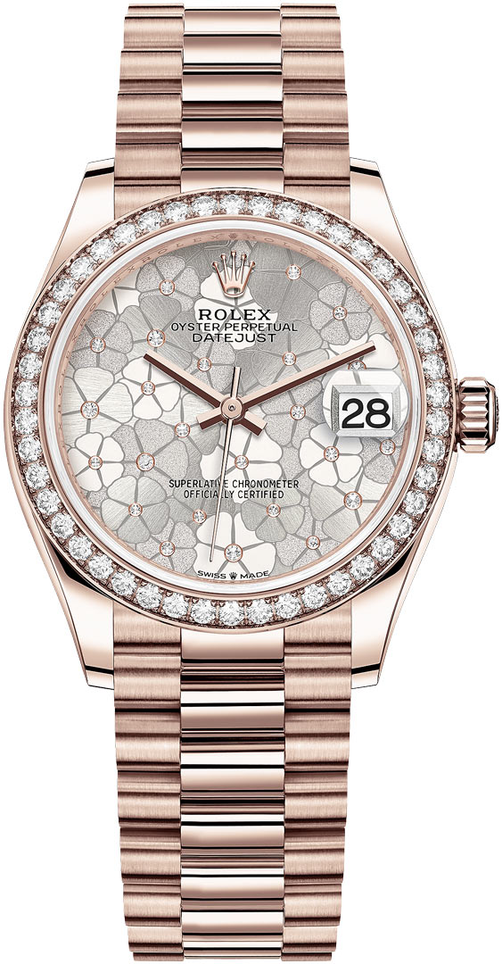 Datejust 31mm Everose Gold 278285RBR Silver Floral President