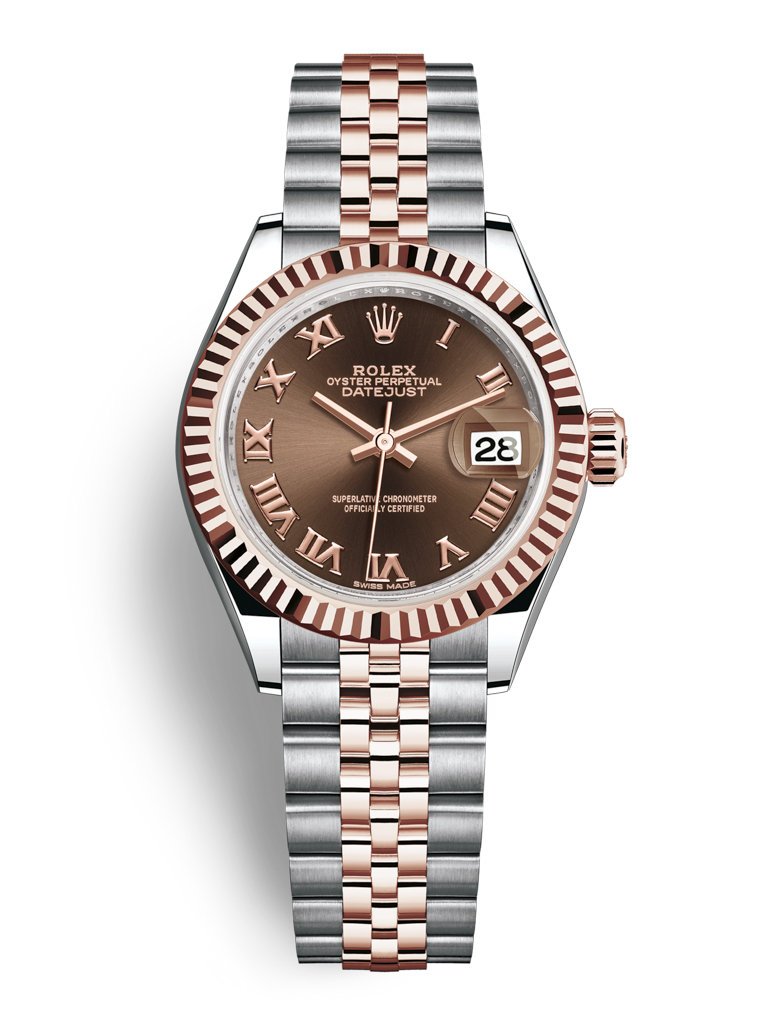 Rolex Lady Datejust 28mm Stainless Steel and Everose Gold 279171 Chocolate Roman Jubilee