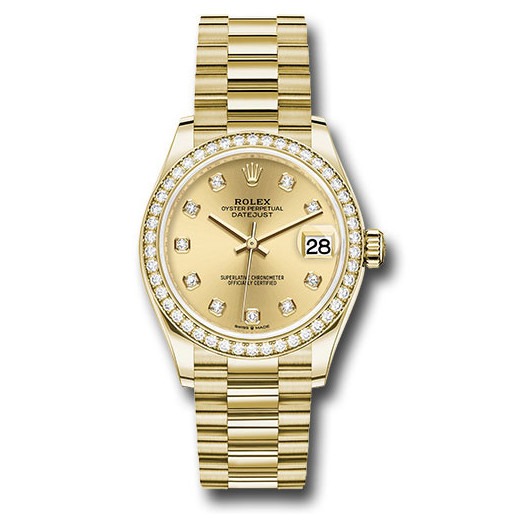 Rolex Datejust 31mm Yellow Gold 278288RBR Champagne Diamond President