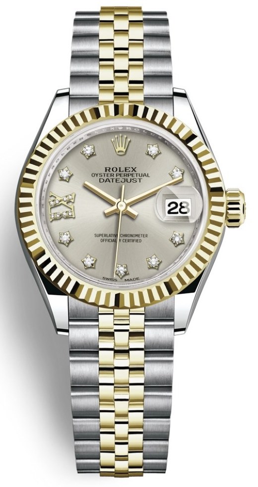 Lady Datejust 28mm Stainless Steel and Yellow Gold 279173 Silver 17 Diamond Jubilee